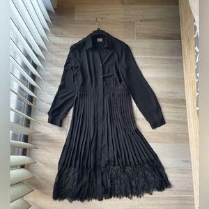 Vero Moda Black Long Sleeve Dress with Lace Hem